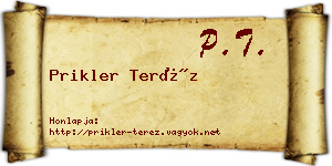 Prikler Teréz névjegykártya