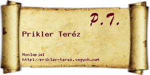 Prikler Teréz névjegykártya